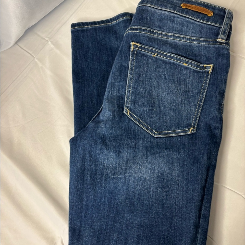 Anthropologie Pilcro & Letterpress Dark Blue Split-Ankle Jeans – Size 28 - Picture 12 of 15